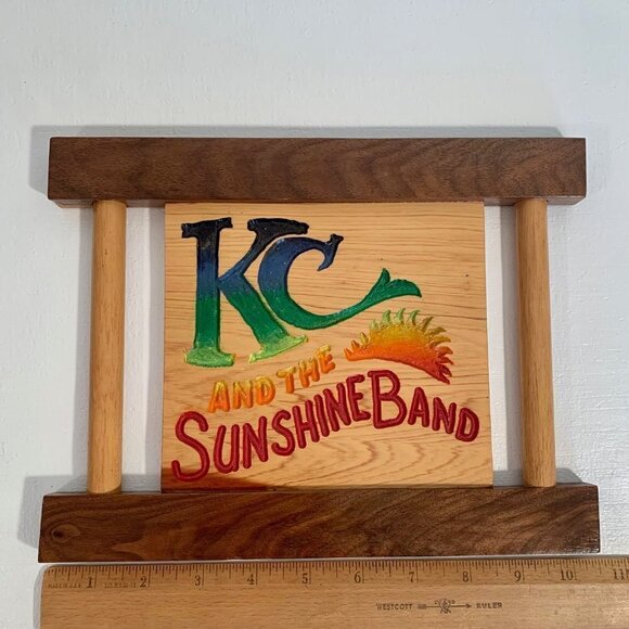 KC and The Sunshine Band Wood Sign Plaque 70's Rock Colorful Wooden Wall Art 10" - Picture 6 of 8